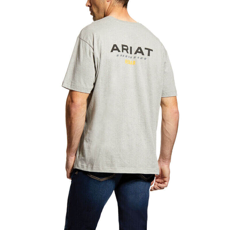 Ariat Rebar Cotton Strong Logo - Miesten Harmaat T-Paidat ( FZVQNM-579 )